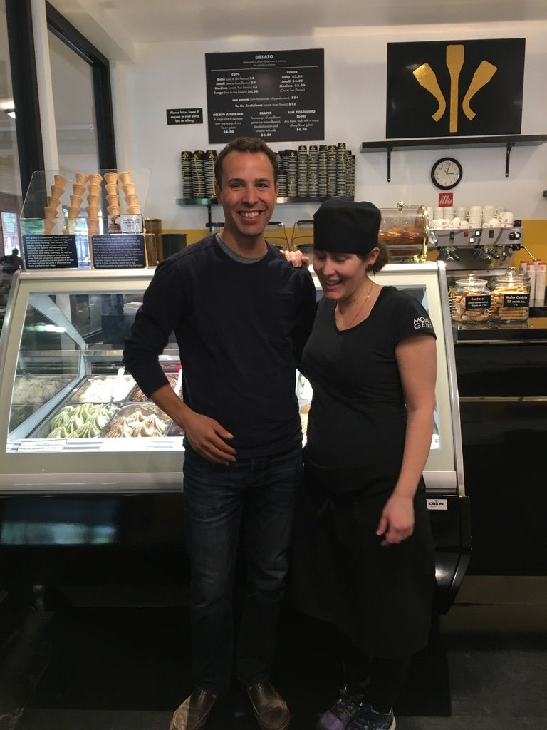 Morgan and Jordan Morano at the Morano Gelato shop in Chestnut Hill
